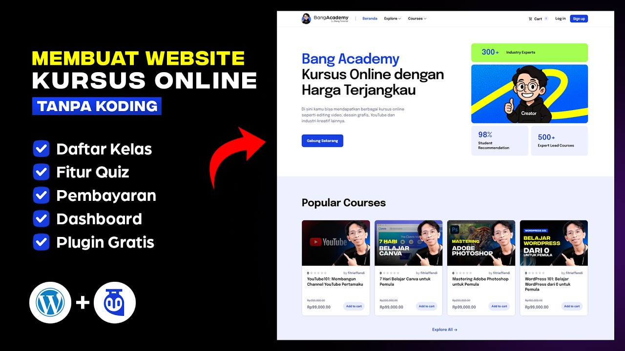 Membuat Website Kelas Online (Tanpa Koding) - WordPress + Tutor LMS