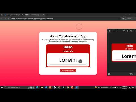Name Tag Generator Using Html Css And Javascript With Source Code