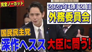 【国民民主党】深作ヘスス 外務委員会で日米関係について大臣に質問