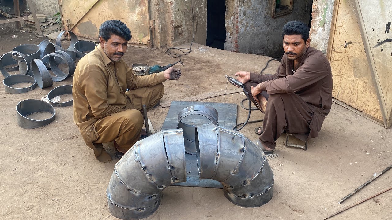 Amazing Process of Manufacturing Metal Elbow out of Plain Sheet