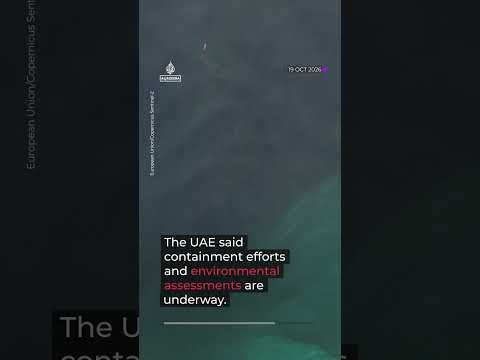 Massive oil slick seen weeks after tanker struck off UAE’s coast | AJ #shorts