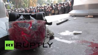 GRAPHIC: One dead, dozens injured after grenade explodes at Kiev rally