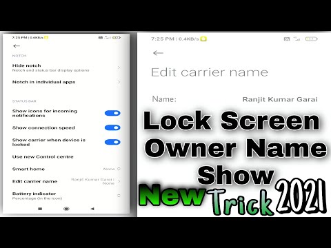 Lock Screen Owner Name Show #shorts