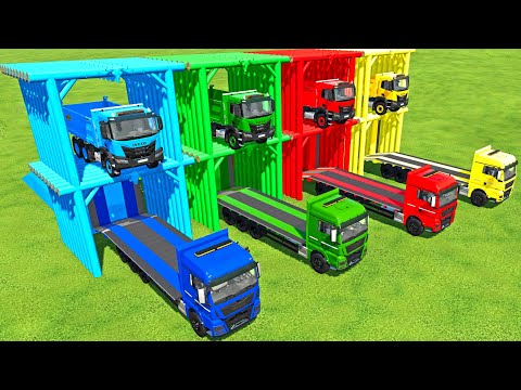 TRUCK OF COLORS | TRANSPORTING COLORED IVECO DUMP TRUCK TO GARAGE | FS22 SIMULATOR 22 - FS22