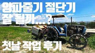 불스 양파 줄기 절단기 오늘 받아서 종일 작업해봤습니다. 과연 성능은? Korean Agriculture