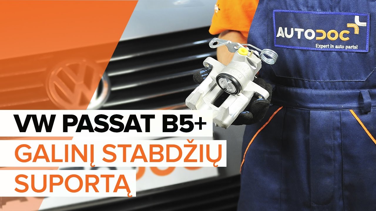 Kaip pakeisti VW Passat B5 Variant stabdžių suporto: galas - keitimo instrukcija