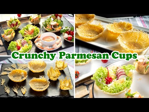 How to prepare Crunchy Parmesan baskets. Parmesan fantasies and decorations! Party snacks ideas