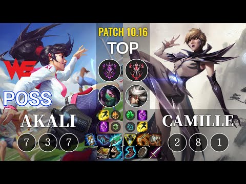 WE Poss Akali vs Camille Top - KR Patch 10.16
