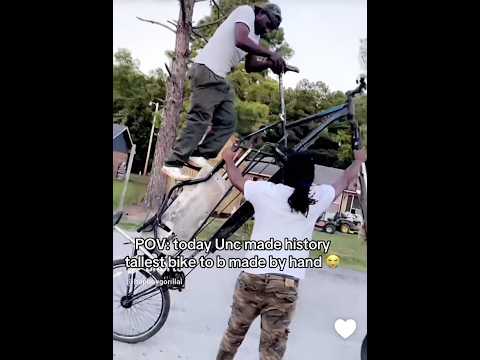 Tallest bike in the world made by hand 😂#bikelife