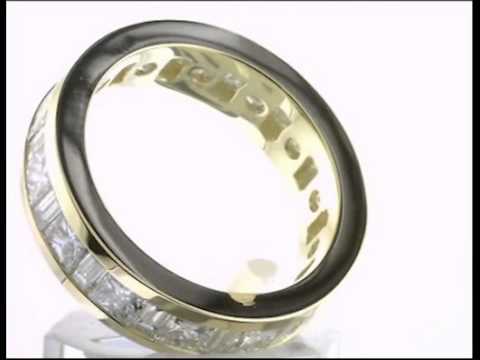 3.20 ct PRINCESS & BAGUETTE DIAMOND RING ETERNITY BAND