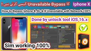 Iphone 8, 8+, X Unavailable bypass done by unlock tool iOS 16.x with Network | 2023 | TECH City 2.0