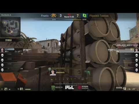 Flipsid3 Electronic 1v4 Clutch vs Fnatic Mirage @ KRAKOW MAJOR 2017