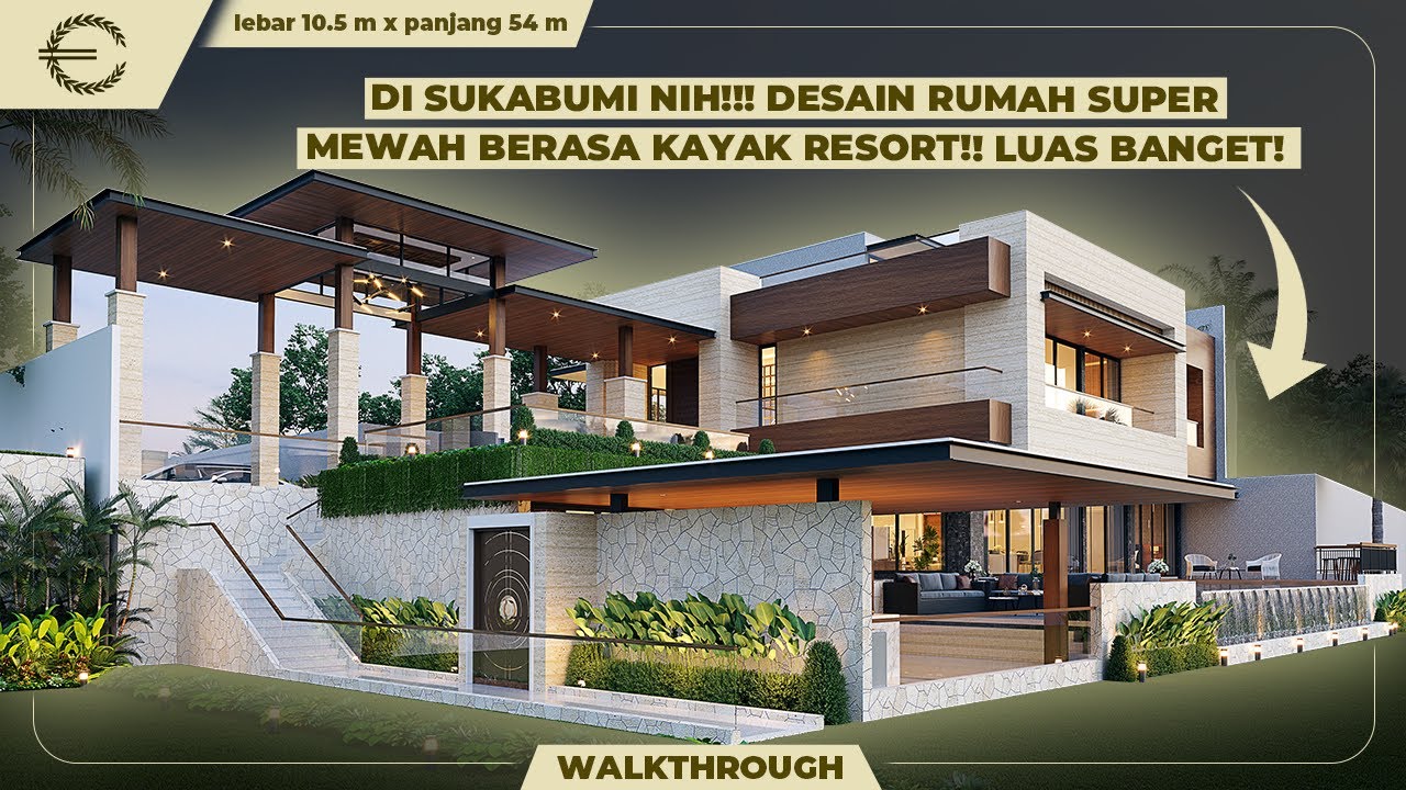 Video 3D Mrs. Koswatun Hasanah Modern Villa and House 2.5 Floors Design 