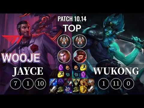 T1 Wooje Jayce vs Wukong Top - KR Patch 10.14