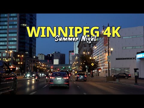 2020 Summer Night Driving in Winnipeg 4K