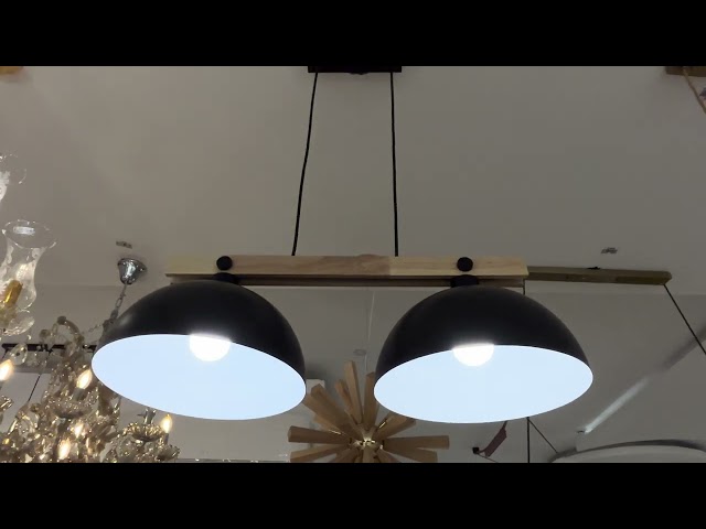 إضاءة ثنائية معلقة بحامل خشب