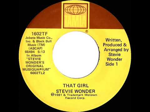 1982 HITS ARCHIVE: That Girl - Stevie Wonder (a #1 record--stereo 45)
