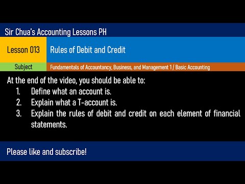 Lesson 013 - Rules of Debit and Credit