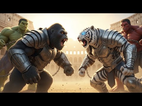 Hulk’s Kong vs Red Hulk’s White Tigerman | Epic Arena Showdown