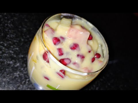Mixed fruit custard / healthy dessert recipe / fruit salad