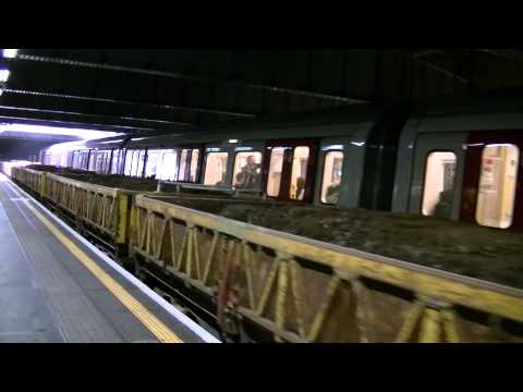 London Underground Diesel Schoma Locos 6 & 3 Pass Through Bayswater 19/04/2014