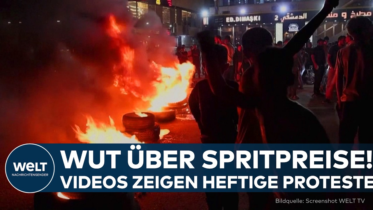 PROTESTE IN SYRIEN: Flammen und brennende Reifen – Hohe Spritpreise treiben Menschen auf die Straße!