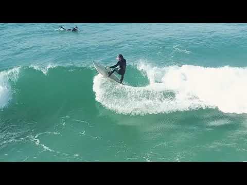Drone footage of fun waves at Le Porge