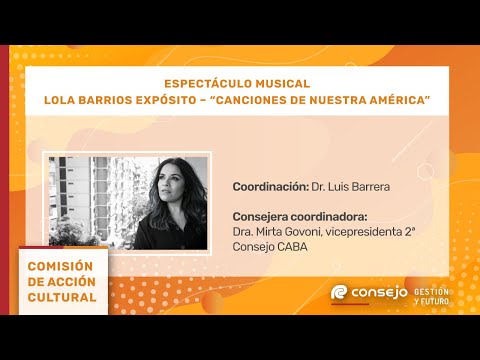 Lola Barrios Expósito "Canciones de nuestra América" - Espectáculo musical