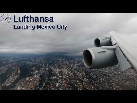 [4K] Lufthansa Boeing 747-8 ✈ Landing Mexico City