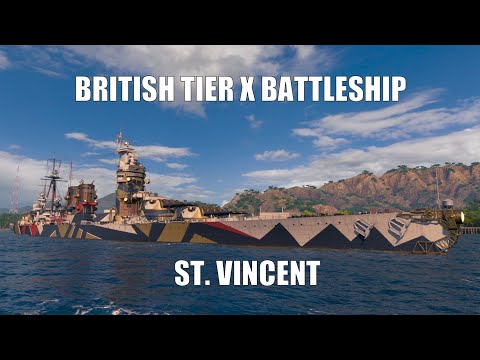 British Tier X Battleship St. Vincent - Commented Gameplay