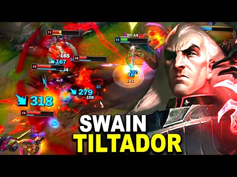 SWAIN TILTEI ELES O JOGO INTEIRO KKK CAMPEÃO MAIS CHATO DE JOGAR CONTRA | SWAIN ADC GAMEPLAY