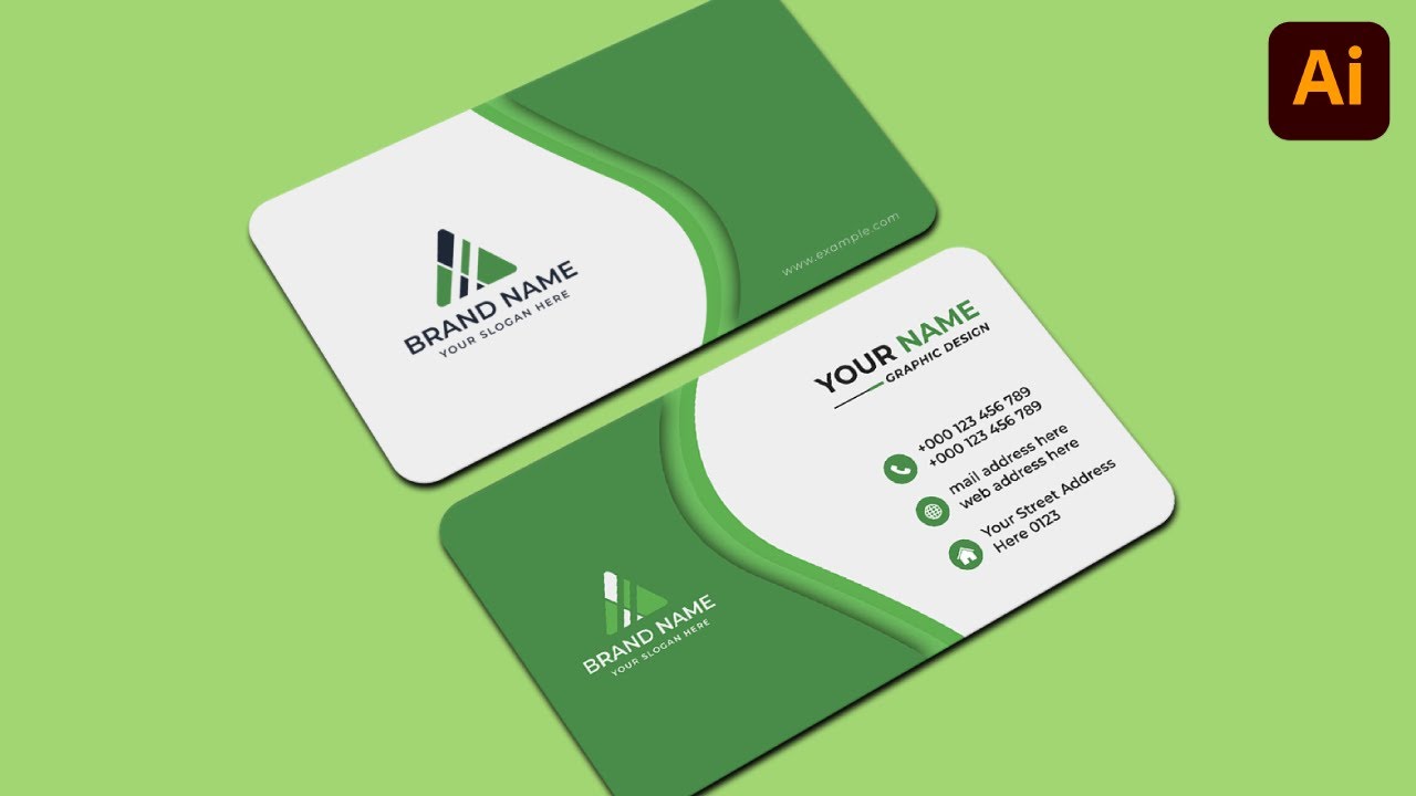 Creative Modern Professional Business Card Design In Adobe Illustrator
