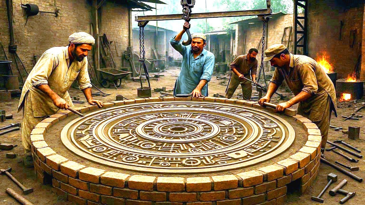 مهارات خارقة بأيدٍ بشرية… شاهد صناعة عجلات فولاذية عملاقة بدقة لا تُصدق في ب