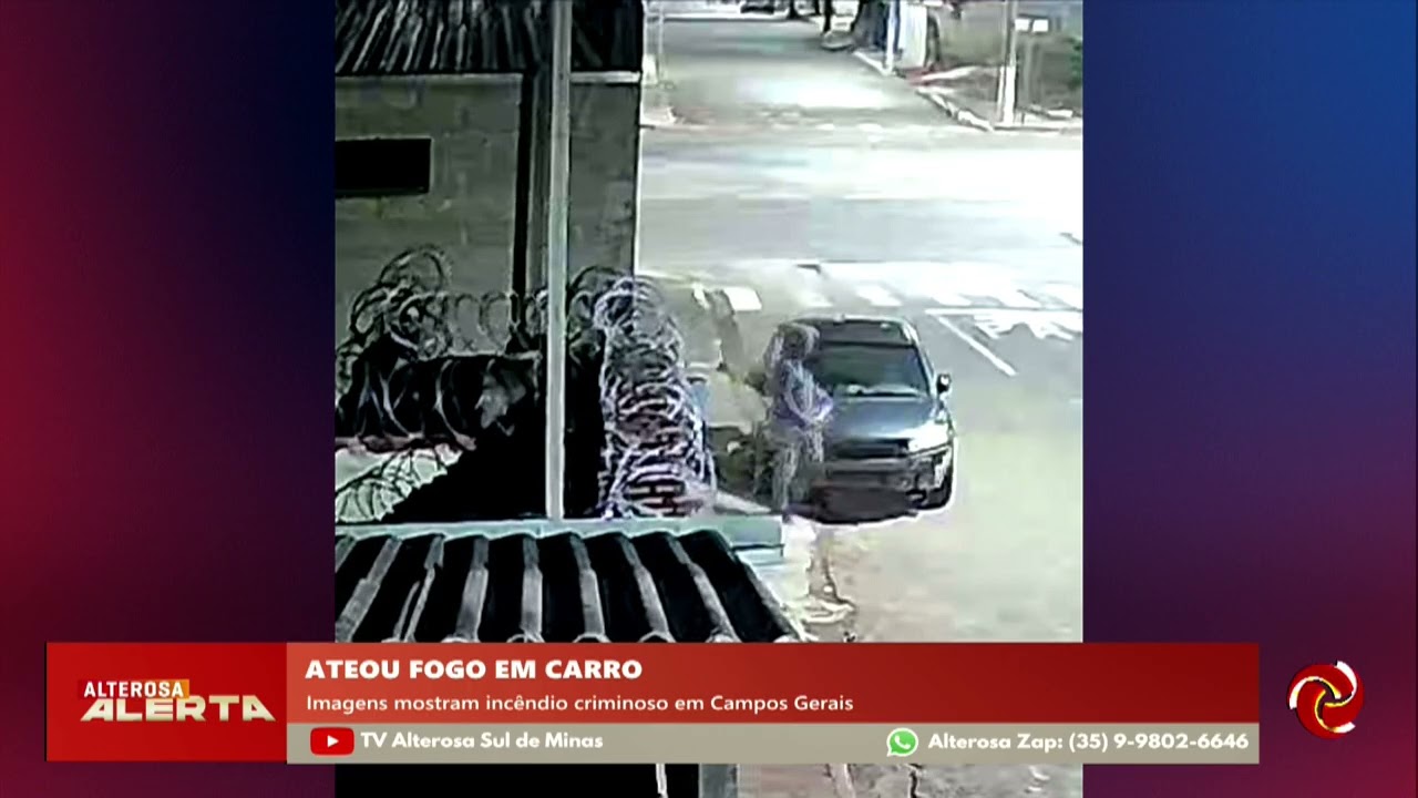 Homem é flagrado colocando fogo em carro em Campos Gerais