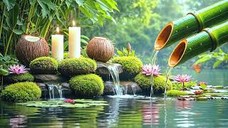 Relaxing Music for Healing + Bamboo Water Sounds 🌿 Relieves depression and tension & Nature Sounds