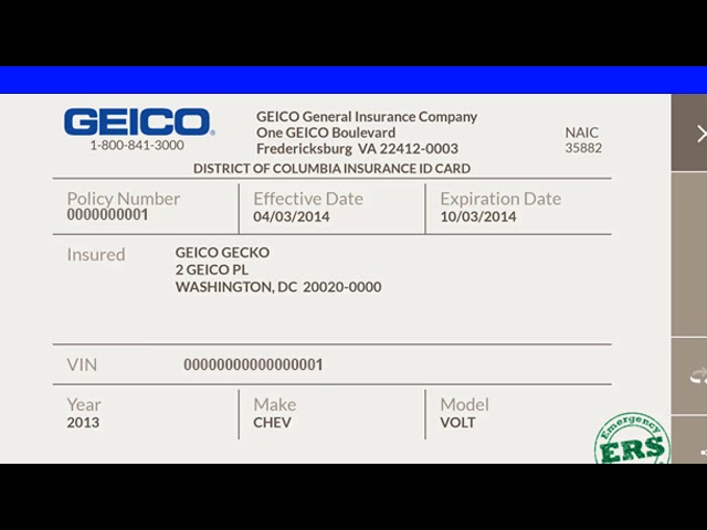 Progressive Insurance Card