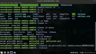 Comandos de Linux copiar archivos y carpetas a la memoria usb