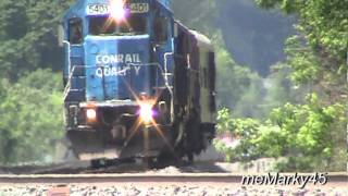 preview picture of video 'Norfolk Southern 5401 Conrail Quality. NS 34 Geometry Train. Cove,Pa .5-16-12'