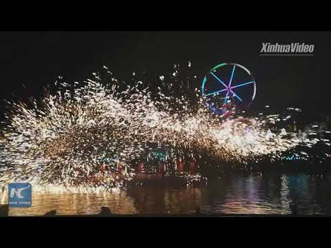 Watch China's extreme molten "iron flower" fireworks show