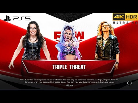 WWE 2K22 (PS5) - BECKY LYNCH vs ALEXA BLISS vs NIKKI CROSS | TRIPLE THREAT | RAW, DEC. 5, 2022 [4K]