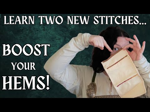 BLANKET STITCH and COUCHING tutorial- AUTHENTIC Viking Age Hems, PART TWO