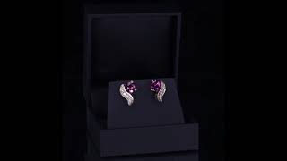 Women's 14K Yellow Gold Pink Tourmaline (2.0 cts) & Diamond Earrings