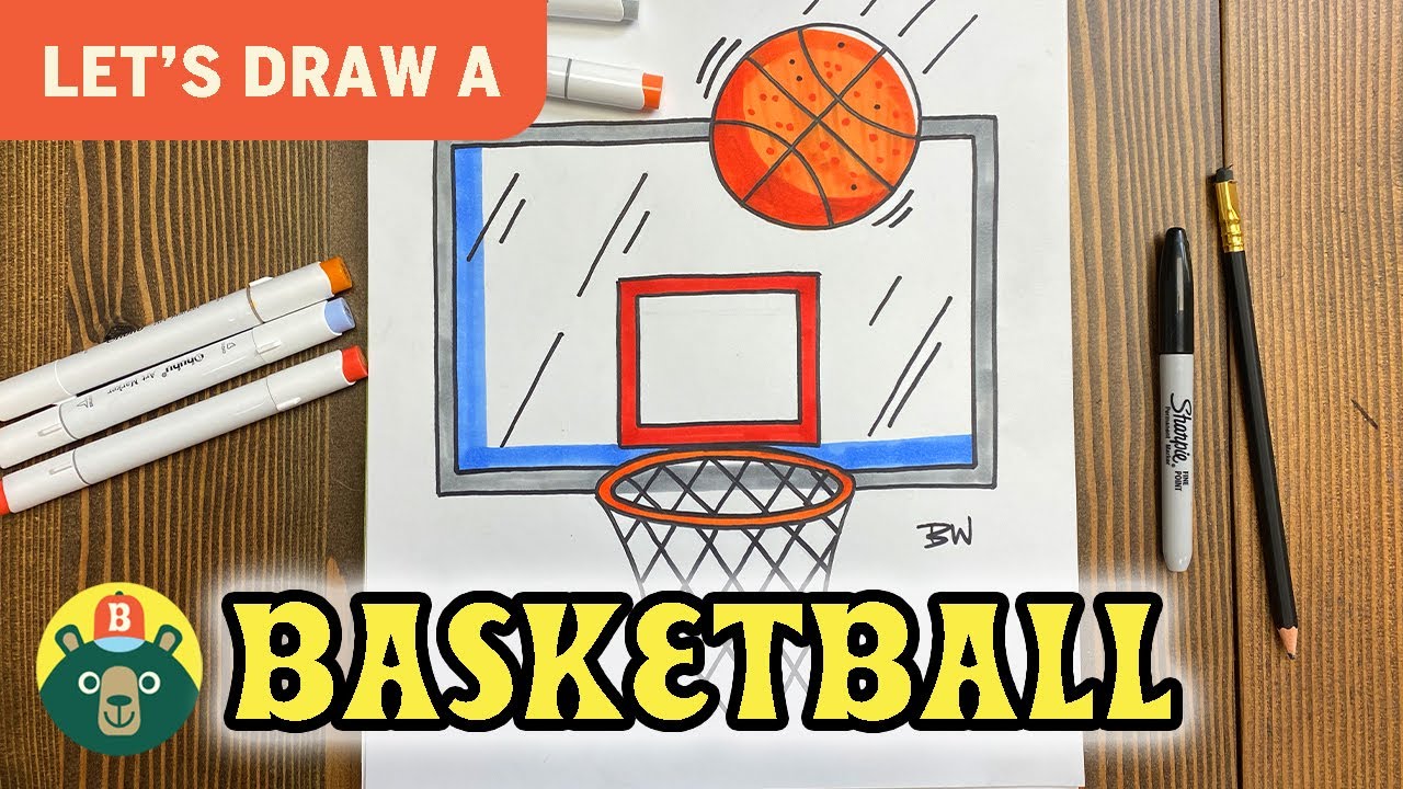 How to draw a BASKETBALL & HOOP! - [Episode 102]