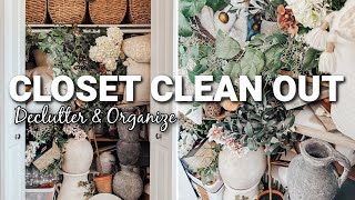SMALL CLOSET DECLUTTER & ORGANIZE | KONMARI DECLUTTERING & ORGANIZING | STORAGE CLOSET CLEAN OUT