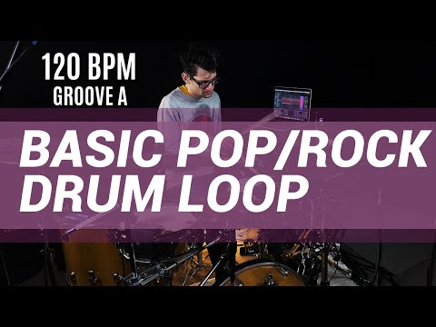 Basic Pop / Rock Drum Loop 120 BPM // The Hybrid Drummer