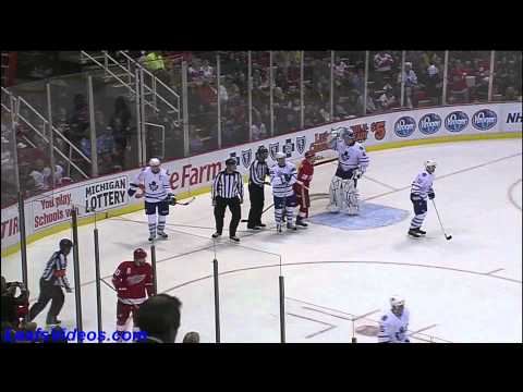 TOR 3 @ DET 6 - Dion Phaneuf Hit - 101001