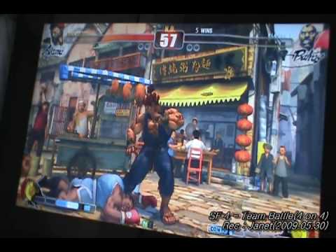 Street Fighter 4 - Team Battle (4 on 4) - Infiltration (El) VS Janet (Boxer)