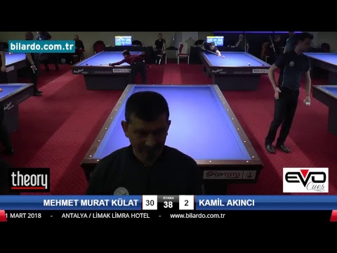 MEHMET MURAT KÜLAT & KAMİL AKINCI Bilardo Maçı - 2018 ERKEKLER 1.ETAP-Ön Eleme