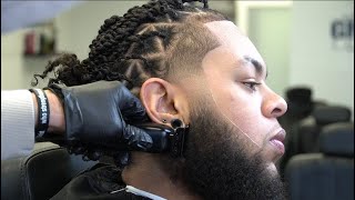 Super Clean All Natural Mid Taper On Braids With Beard Work!