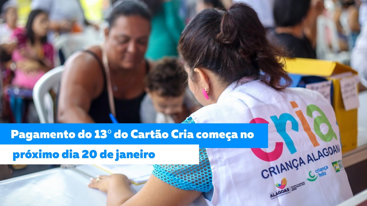 Pagamento do 13º do Cartão Cria começa no próximo dia 20 de janeiro